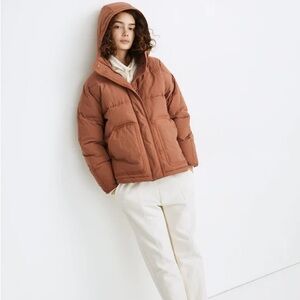 Madewell Holland Quilted Puffer Parka Jacket Warm Umber Rust XXS